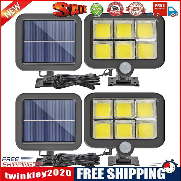 2pcs COB 120LED Solar Motion Sensor Wall Light Outdoor Waterproof Yard Lamp