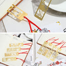 Metal Chinese Style Pagination Mark Book Clip Brass Bookmark Hollow Out