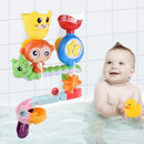 Baby Bath Toys Wall Sunction Cup Marble Race Run Track Kids Play Water Game Set