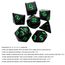 7pcs/Set Multi-Sided Digital Dices D4 D6 D8 D10 D12 D20 for TRPG (Green) Newly