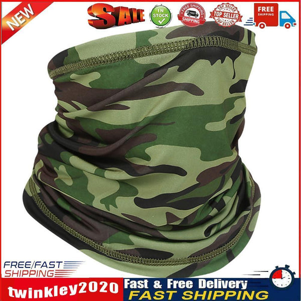 Cycling Neck Tube Scarf Ice Silk Running Bandana (Army Green Camouflage) Newly