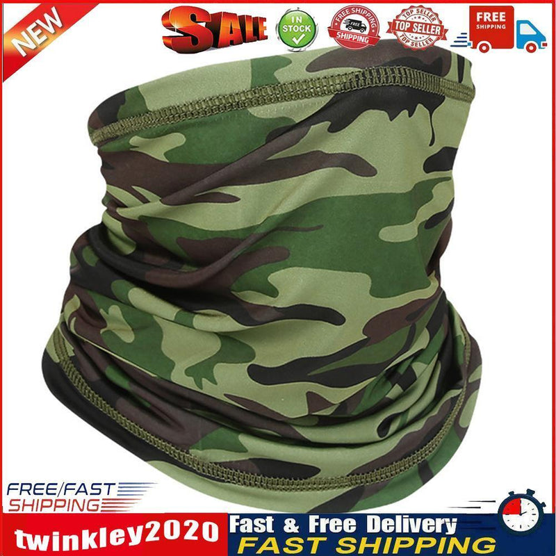 Cycling Neck Tube Scarf Ice Silk Running Bandana (Army Green Camouflage) Newly