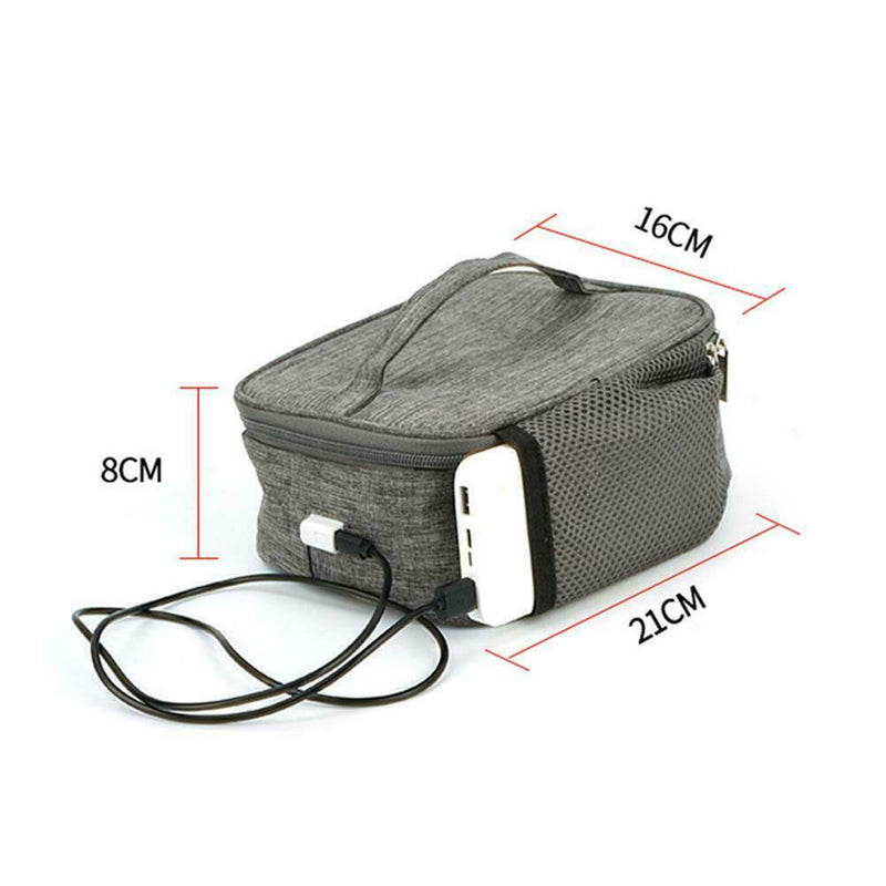 USB Thermal Insulation Lunch Food Box Warmer Heating Container Bag Storage N2D1