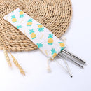 5pcs Stainless Steel Drinking Straw+Cleaner Brush Coffee Tool (Pipette-A)