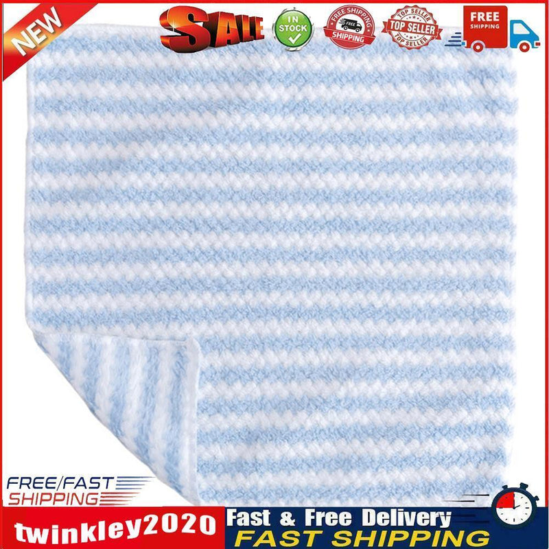 Microfiber Towel Absorbent Kitchen Cleaning Cloths Dish Rag (Blue 30x30cm) Newly