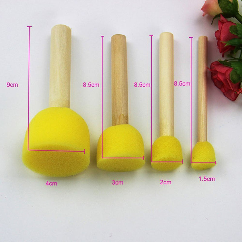 DIY Kit Art Accessory Wooden Handle Painting Graffiti Sponge Brush Doodle Tool
