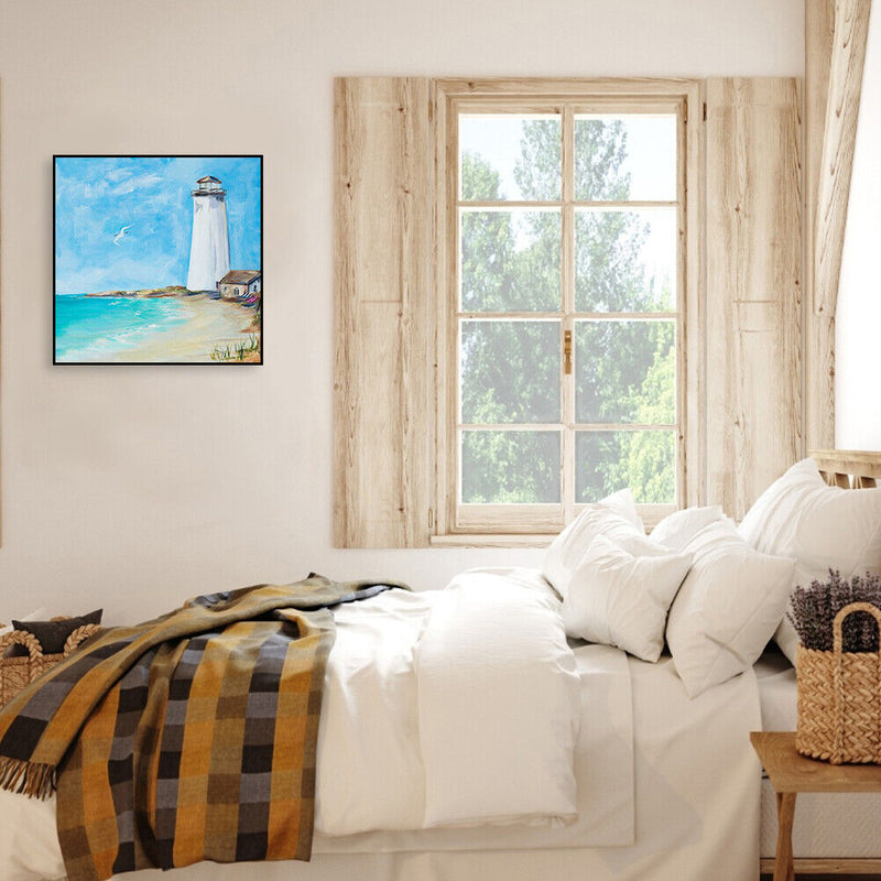 20X20cm Frameless Oil Paint By Numbers Lighthouse Paint Canvas Picture Crafts