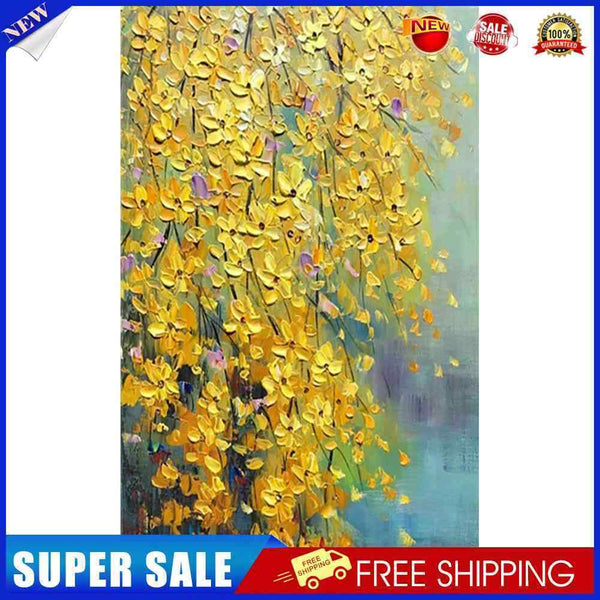 #A Paint by Number Kit Canvas Oil Drawing Yellow Flower for Handicraft Enthusi