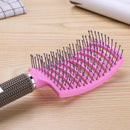 Hair Scalp Massage Comb Bristle Nylon Wet Curly Smooth Hair Brush (Pink) Newly