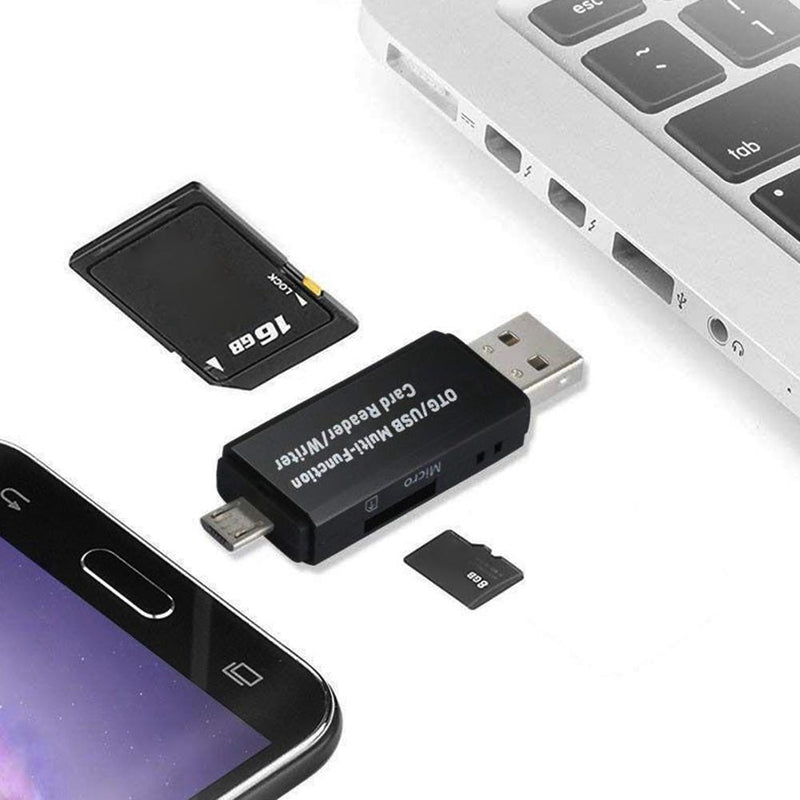 Micro USB+USB OTG Card Reader USB2.0 Memory Card Adapter for PC Android Newly