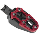 2pcs Universal 8mm Metal Motorcycle Foot Pedals Footrests w/ Spring(Red)