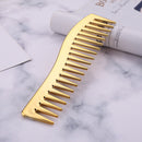 Electroplating Hairdressing Comb Hair Brush Large Wide Tooth Combs (Yellow)