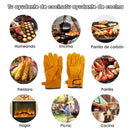 Cowhide Leather Cooking Working Welding Safety Protective Gloves (Yellow) Newly
