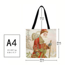 Santa claus Printed Shoulder Shopping Bag Casual Large Tote Handbag 40*40cm