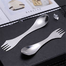 Camping Portable Tableware Cutlery Tool Fork 3 in 1 Stainless Steel Spoon