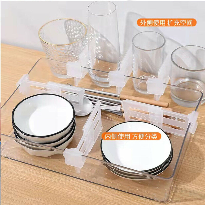 4Pc Refrigerator Partition Divider Storage Rack Multifunctional Drawer Organizer