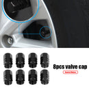 8pcs Aluminum Alloy Car Motorcycle Tire Valve Stem Caps Dust Covers (Black)
