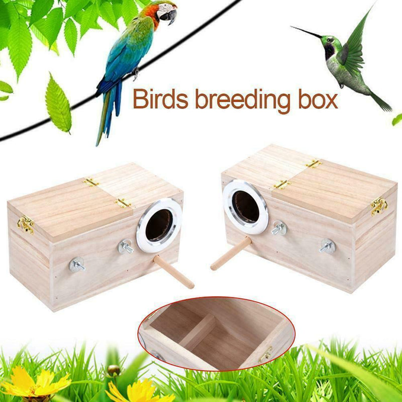 Wooden Small Bird Breeding Box Nesting Budgie House Cage Parrots For Bird B4I1