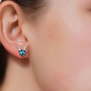 1 Pair Antlers Shape Alloy Sweet Ear Stud Ear Accessory Pendant for Xmas Gift