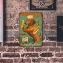 Wall Mounted Puppy Metal Signs Retro Pub Bar Door Hanging Rectangle Iron Sheet