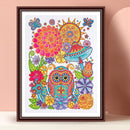 Partial Special Diamond Painting Set Large Eyes Bird Rhinestone Mosaic Picture