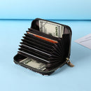 Fashion Women PU Daisy Flower Card Oaganizer Casual Ladies Wallet (Black)
