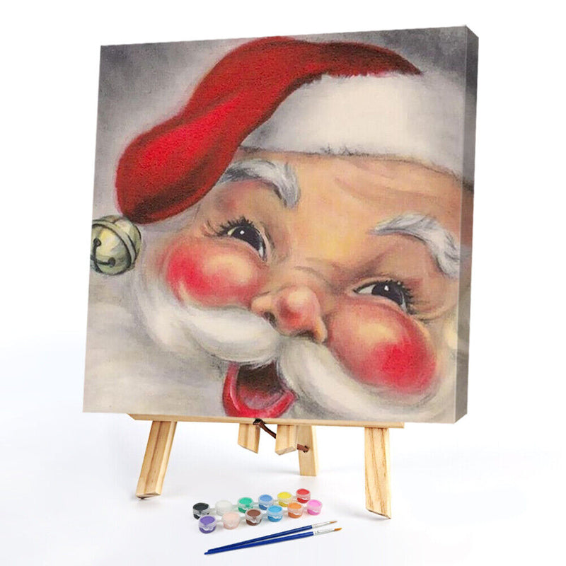 Cute Santa Oil Paint By Numbers Kits Canvas Picture DIY Wall Art Home Craft