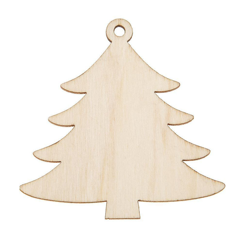 10pcs Wood Christmas Tree Hanging Pendant Xmas Party Ornament Decor (Tree)