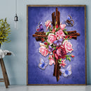 5D Diamond Painting Cross Flower Butterfly Full Square Drill Mosaic Rhinestones