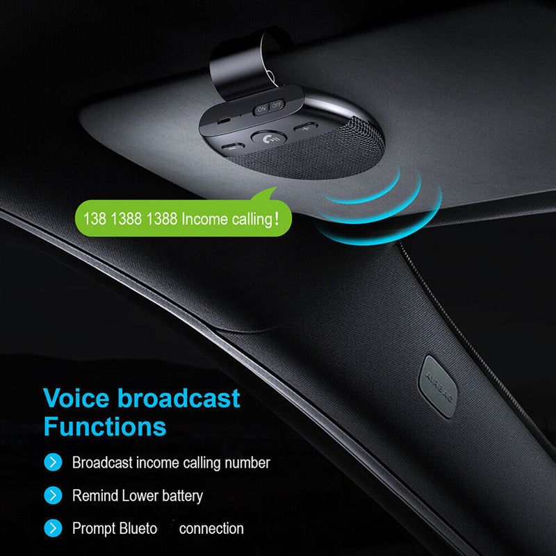 Sun Visor Handsfree Speaker Audio Car Speakerphone Wireless Music Loudspeaker