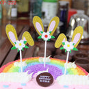 Shower Easter Decor Rabbit Ear Easter Bunny theme Cake Toppers Happy Easter
