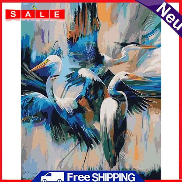 Frameless Oil Painting Picture By Number Crane Hand Painted DIY Home Wall Decor