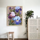 Iris Flowers Colouring Oil Canvas Picture DIY Hand Painted Paint By Numbers Kit