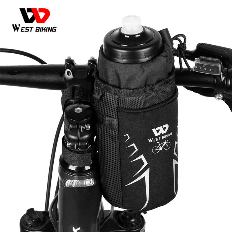 WEST BIKING MTB Bike Handlebar Water Bottle Bag with Reflective Strip Organizer