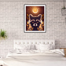 #A 5D DIY Diamond Painting Kits Moon Animal Full Round Drill Mosaic Rhinestone A