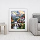 Forest Villa Frameless DIY Oil Paint by Numbers Kit Hand Painted Art (S992)
