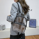 Women Solid Transparent Portable Backpack Casual PVC Clear Waterproof School Bag