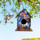 Hanging Bird House DIY Diamond Painting Wooden Bird Nest Shelter for Garden