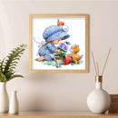 Handmade Painting Girl Flower Cat Art Mosaic Kit Diamond DIY 5D Round Full Drill