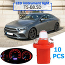 10pcs T5 B8.5D LED Car Light Automotive Dashboard Instrument Cluster Light Bulbs