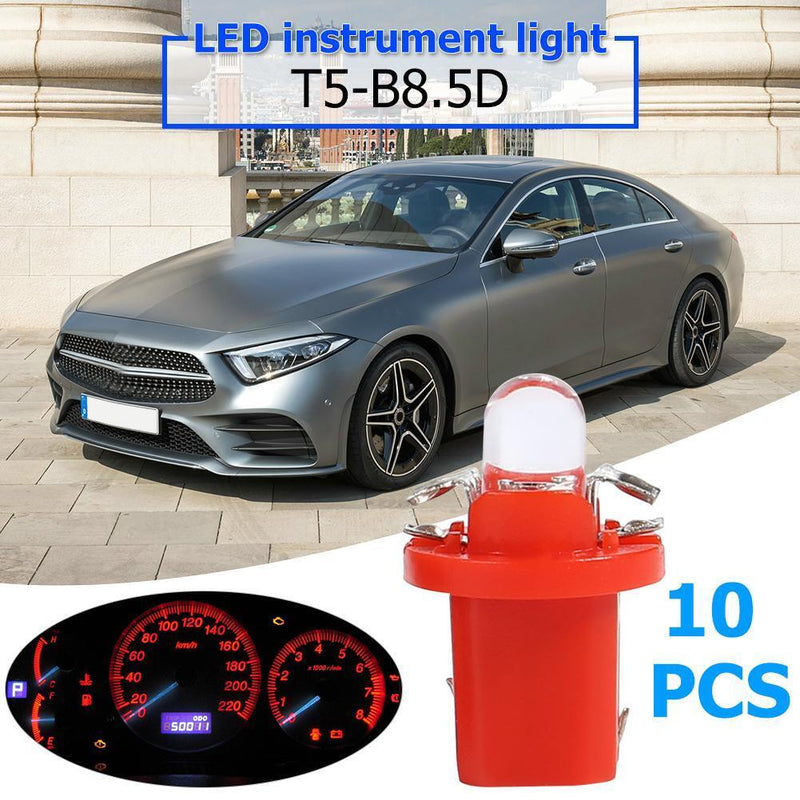 10pcs T5 B8.5D LED Car Light Automotive Dashboard Instrument Cluster Light Bulbs