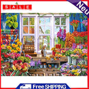 5D DIY Full Drill Diamond Painting Flower Shop Cross Stitch Embroidery Wall Art