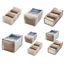3pcs Cloth Drawer Organizer Cabinet Closet Divider for Jeans (7 Cell White)