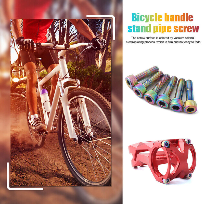 MUQZI 6pcs Bicycle Handlebar Stem Screw M5x18mm Road Bike Fixed Gear Riser
