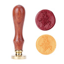 Wood Handle Paint Seal Retro Plant Pattern Classic DIY Envelope Wax Seal Stam