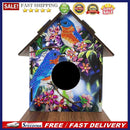Hanging Bird House DIY Diamond Painting Wooden Bird Nest Shelter for Garden