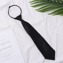Smooth Clothing Accessories Black Clip On Necktie Tie Ties Narrow Neck