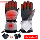 One Pair Electric Thermal Ski Gloves Battery Powered Heated Gloves