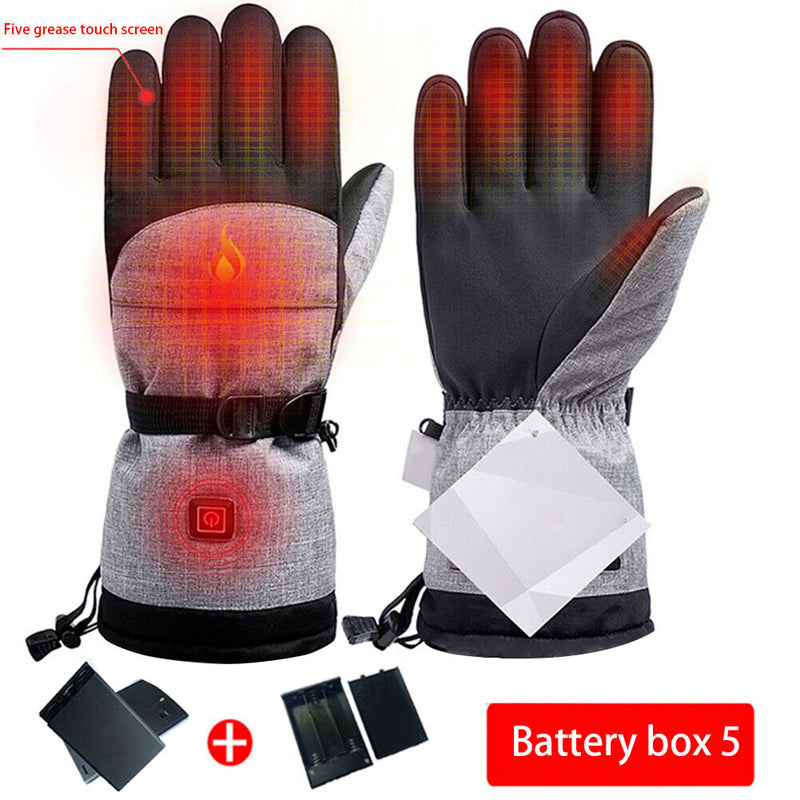 One Pair Electric Thermal Ski Gloves Battery Powered Heated Gloves