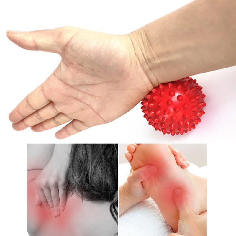 PVC Spiky Ball Trigger Point Fitness Hand Foot Pain Relief Ball (Red)